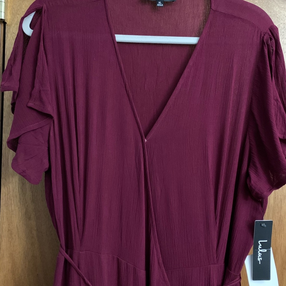 LuLu’s dress burgundy wrap maxi dress